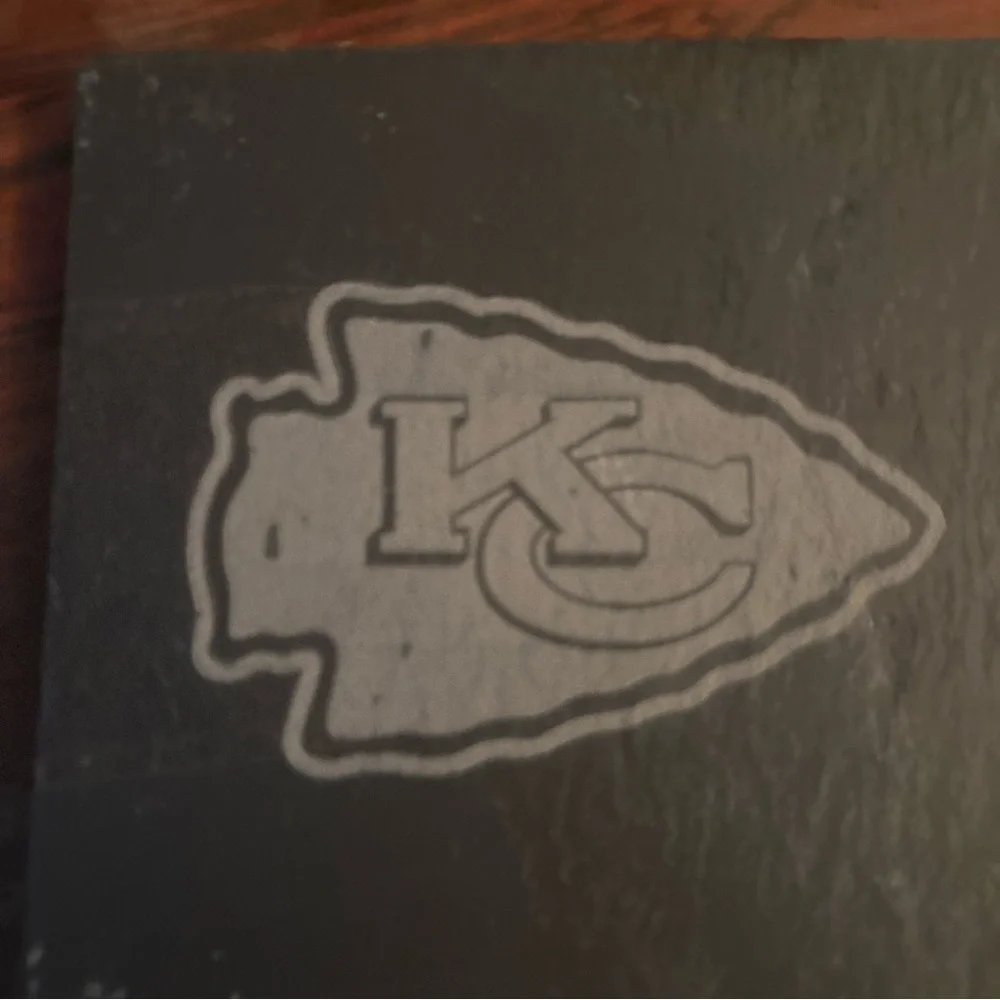 NFL Slate Coasters with Kansas City Chiefs Arrowhead Logo